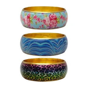 CZFashions Printed Metal Bangles Combo-1