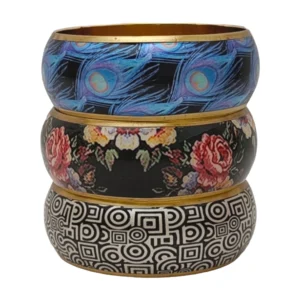 CZFashions Printed Metal Bangles Combo-3