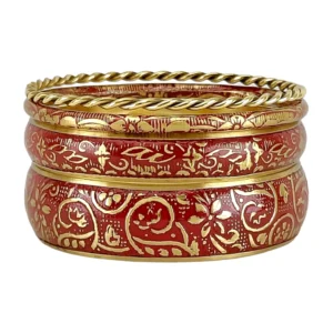 CZFashions Red Veil Bangles Set